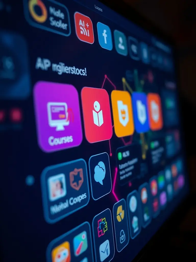 A close-up of a digital learning platform interface displaying SAP course modules.